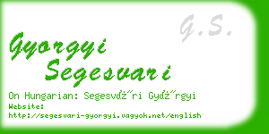 gyorgyi segesvari business card